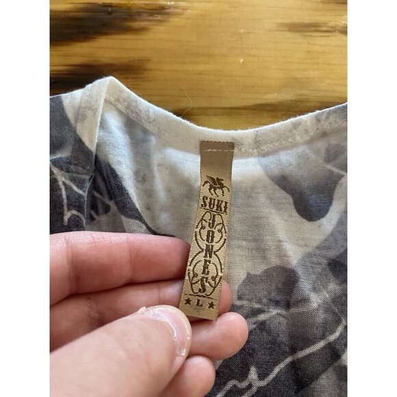 Suki Jones Colorful Racerback‎ Party Tunic Top Size Large Floral Boho Beach - Picture 5 of 8